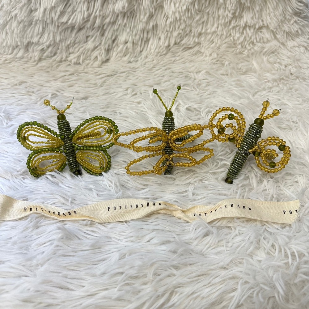 Pottery Barn 3 Piece Beaded Garden Bug
Napkin Holders